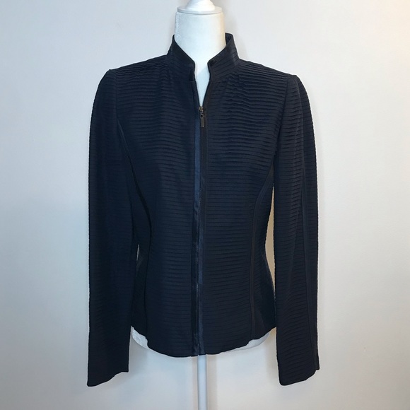 Ellen Tracy Jackets & Blazers - Ellen Tracy 100% Silk Navy Blue Jacket Blazer 4